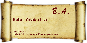 Behr Arabella névjegykártya